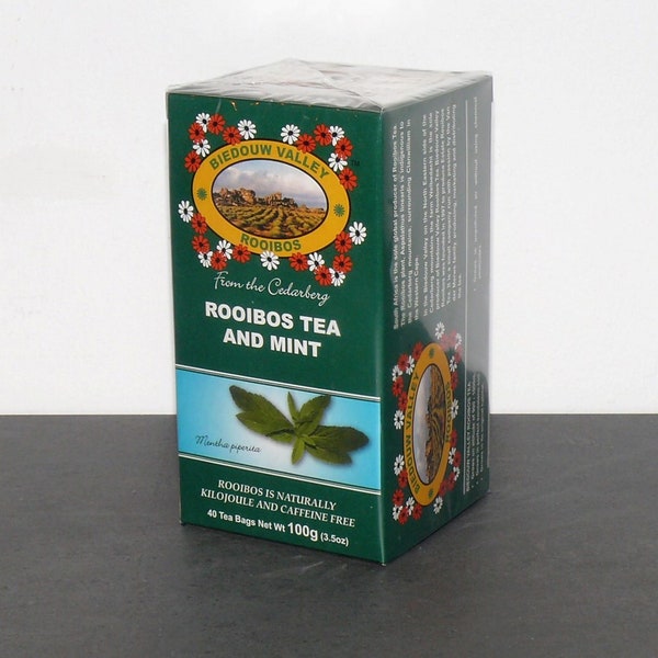 Biedouwvalley Rooibos Tea & Mint | caffeine free | without additives and artificial flavors | full-bodied and mild | 40 bags each 2.5g [100g]