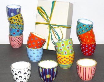 Keramiek eierdopje | Gelimiteerde oplage | Geweldige kleurrijke ontwerpen | Cadeau, verjaardag | Prachtige tafeldecoratie | Gemaakt in Kaapstad, Zuid-Afrika