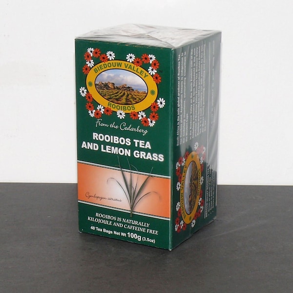 Biedouwvalley Rooibos Tea & Lemon Grass | caffeine-free |without additives and artificial flavors| full-bodied and mild | 40 bags each 2.5g[100g]