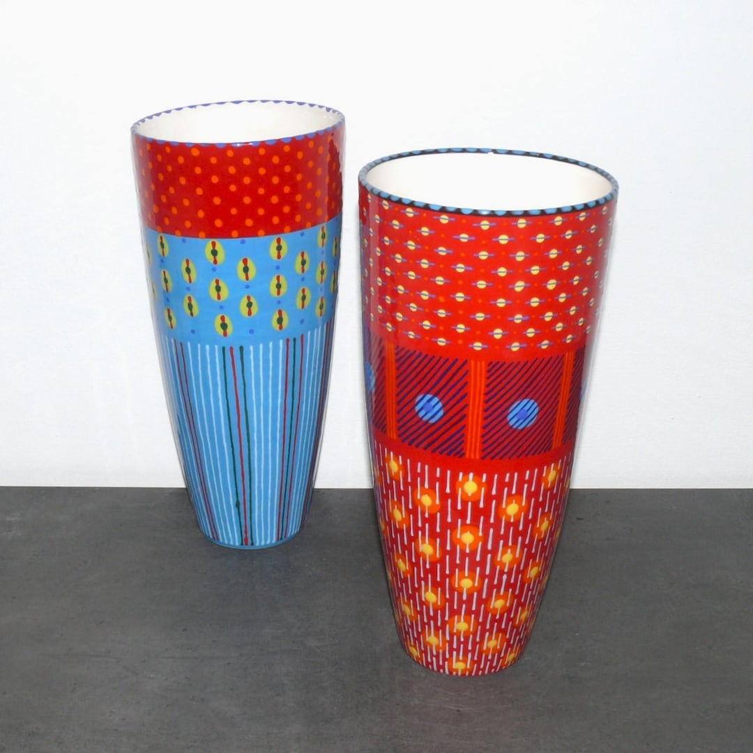 伝統的な日本の陶器花瓶　大型花瓶 大型陶器花瓶「クラシック」 | 32 cm - 12.5 インチ |フロア花瓶