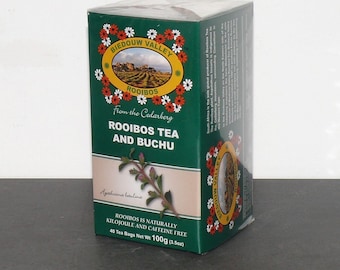 Thé Rooibos et Buchu de Biedouwvalley | sans caféine | sans additifs ni arômes artificiels | corsé et doux | 40 sachets chacun de 2,5 g [100 g]