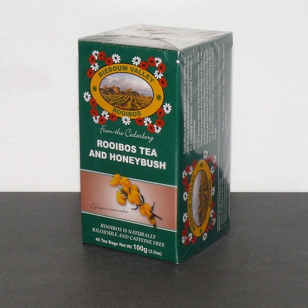 Biedouwvalley Rooibos Tè e Honeybush | senza caffeina |senza additivi e aromi artificiali| corposo e delicato | 40 buste ciascuna da 2,5 g [100 g]