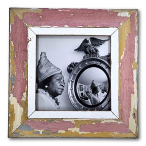 Fotoram i återvunnet trä - A4 kvadratisk | Vintage, rustik | med glasruta | Unikt verk | Återvunnet konstruktionsvirke | Handgjord i Kapstaden, Sydafrika