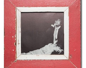 Cornice in legno di recupero - A4 quadrata | Vintage, rustica | con pannello in vetro | Pezzo unico | Legno da costruzione riciclato | Fatta a mano a Città del Capo, Sud Africa