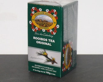 Thé Rooibos Biedouwvalley Original | sans caféine | sans additifs ni arômes artificiels | corsé et doux | 40 sachets chacun de 2,5 g [100 g]