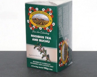 Biedouwvalley Rooibos Tea & Buchu | caffeine-free | no additives or artificial flavors | full-bodied and mild | 40 tea bags, 2.5g each [100g]
