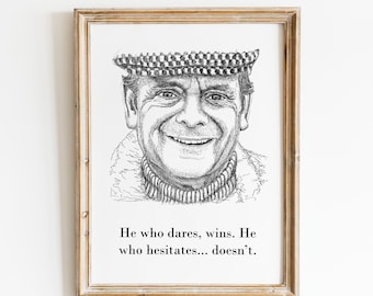 Del Boy Trotter, Only Fools and Horses, David Jason portret kunst aan de muur print niet ingelijst
