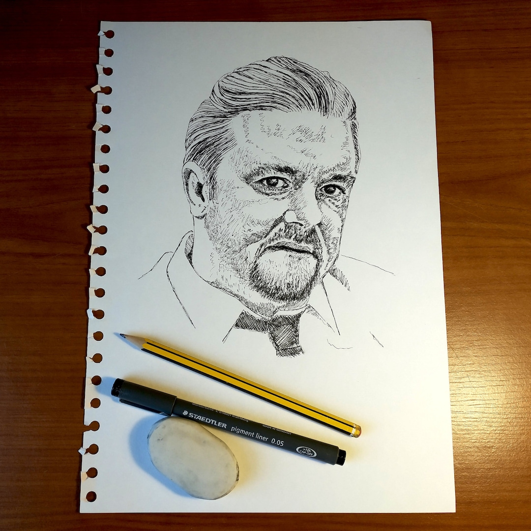 David Brent the Office British Wall Art ORIGINAL DRAWING Etsy