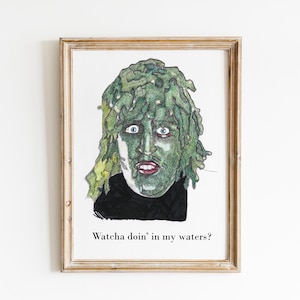 Old Gregg, The Mighty Boosh, Noel Fielding portrait wall art print unframed