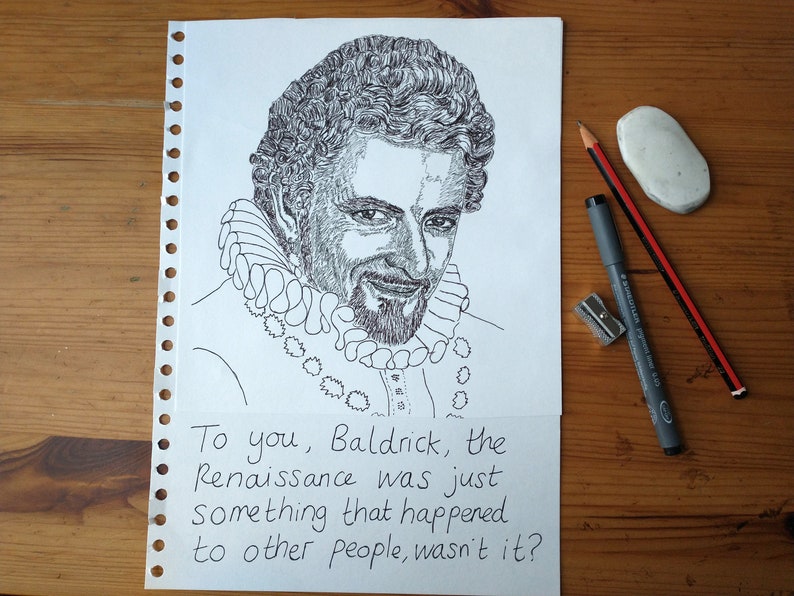 Edmund Blackadder Blackadder Wall Art ORIGINAL DRAWING Etsy
