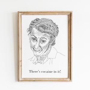 Mrs Doyle, Father Ted, Pauline McLynn portrait wall art print unframed