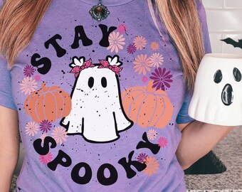 Blijf Spooky Ghost SVG, Retro Groovy Halloween PNG (digitale download)