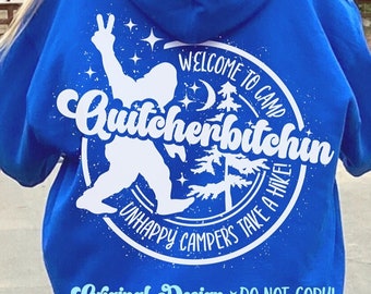 Camp QuitcherBitchin BigFoot SVG PNG, Funny Sasquatch Camping Clipart (Digital Download)