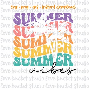 Summer Vibes SVG, Palm tree Svg, Retro Beach Svg, summer vibes svg, Summer shirt Svg, Aesthetic summer, Summer png, Ice Cream svg