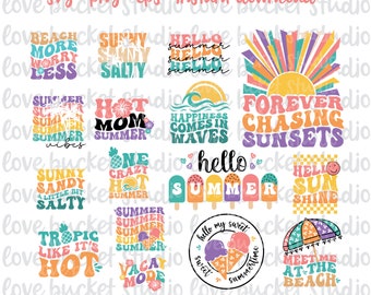 Summer Bundle SVG, Palm tree Svg, Retro Beach Svg, summer vibes svg, Summer shirt Svg, Aesthetic summer, Summer png, groovy beach svg