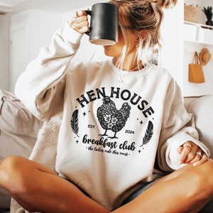 Poulailler Breakfast Club png, poulet svg, poulet Lady png, svg Homestead, juste une fille qui aime les poulets, chemise de poulet pour femmes Png