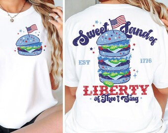 American Burger 4th of July PNG, USA Flag (Digital)