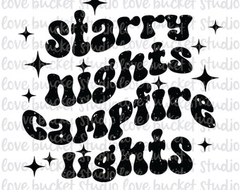 Nuits étoilées feu de camp lumières svg, CAMPING SVG Bundle, Camper Svg, Girls Trip svg, Camp Life Svg, Lake Life Svg, Campfire svg png, Camping Mode png