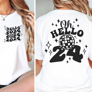 Bonjour 2024 png, Bonne année SVG PNG, 2024 Svg, Groovy Disco Nouvel An Svg, Disco Ball Chemise du Nouvel An Svg, Nouvel An png, Nouvel An svg