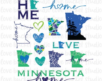 Minnesota State Clip Art Bundle, Sota Girl, MN Life, Love Minnesota (Digital Download)