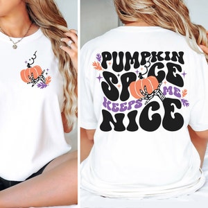 Funny Skeleton svg, Pumpkin Spice Keeps me Nice, Retro Groovy Fall Png SVG, Pumpkin Svg, Stay Spooky Png, Autum Skull svg, Stay spooky png