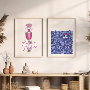 Lake Life Printable Wall Art, On the lake,Lake print,Summer print,Gone Swimming,Lake decor,Up North,Cabin decor,At the lake,Original artwork