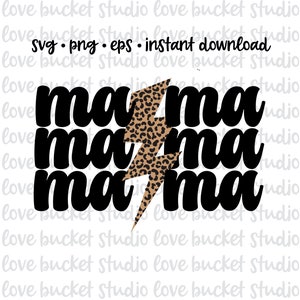 R❥❥mama Mama Svg Bundle Rocker Mama Svg Stacked Mama Svg Leopard