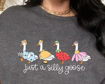 Silly Goose On The Loose T-Shirts, Goose Shirts, Silly Goose Shirts, Cute Goose Shirts, Easter Tees, Cute Animal Shirts, Funny Goose Tees