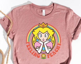 Peaches Shirt, Cute Princess Peach Shirt, Princess Peach Mario Shirt, Feeling Peachy Shirt, Kids Birthday Gift For Her, Mario Fan Sweatshirt