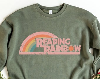Reading Rainbow Shirt, Take a Look It’s in a Book Shirt, Reading Vintage Retro Rainbow Shirt, Reading Book Sweatshirt, Cute Book Lover Gift