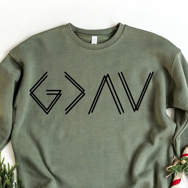 God is Greater than The Highs and Lows Shirt, Religious Shirt, Christian Sweatshirt, God Shirt, Church Gift, Faith Tee Hoodie Christian Gift