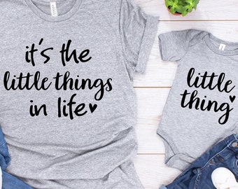 Mommy and Me shirt,  Its The Little Things In Life, Little Thing Tee Mom and baby bodysuit, Mom daughter matching shirt New Mom gif Mom Life