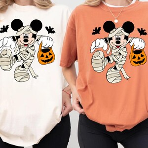 Comfort Colors® Retro Mickey Minnie Couple Shirts, Mickey Ghost Shirt, Minnie Ghost Spooky Season Shirt, Disney Halloween Sweatshirt Hoodie