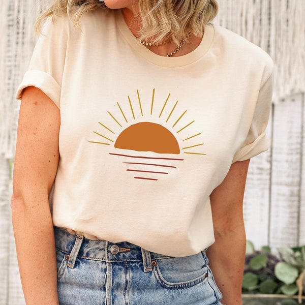 Sun Ocean Sweatshirt, Nature Lover Graphic Tee, Summer Time Shirt, Sunrise Shirt, Beachy Tee Shirt, Sunset Tee, Travel  Tee, Ocean Waves Tee