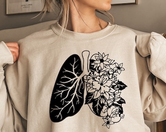 Floral Lungs Shirt, Anatomical Lungs Shirt, Nurse Tee, Nursing Student Shirt, Asthma, Floral Lungs Hoodie, Medical Student Shirt Nurse Gift