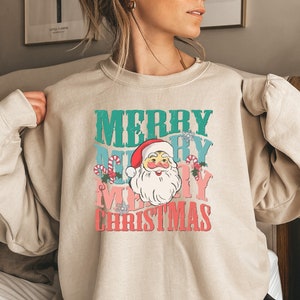 Merry Merry Christmas Santa Shirt, Merry Christmas Sweatshirt, Christmas Family Shirt, Funny Christmas Tee, Christmas Gift, Womens Christmas