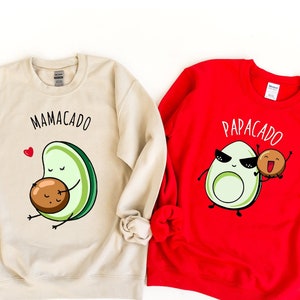 Mamacado Shirt, Papacado Tshirt, Avocado Couple Pregnancy Announcement Shirt, Pregnancy Shirt, Couple Shirt, Pregnancy Gift,Baby Shower Gift image 2