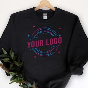 Custom Logo Embroidered Sweatshirt, Personalized Business Logo Embroidery Hoodie, Custom Team Logo Shirt, Customized Company Logo Business