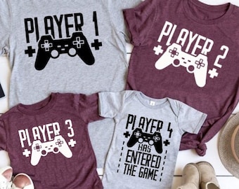 Player 1 Player 2 Matching Shirts, Player 3 has entered the game Shirt, Funny Family Shirt, Pregnancy Announcement Shirt, Couple Gamer Shirt