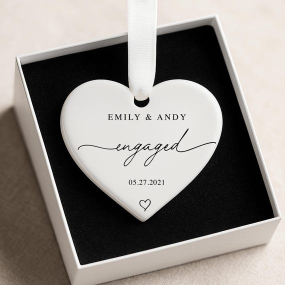 Engaged 2026 Ornament, Personalized Engagement Ornament with Names & Date, Custom Wedding Keepsake, Married Ornament, Christmas Engagement