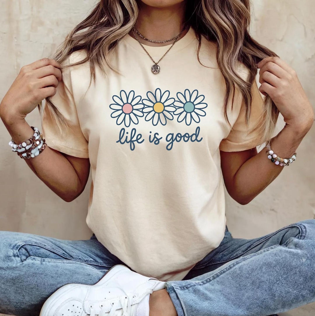 Life is Good T-shirts, Wildflower Shirt for Women, Summer Shirt ...