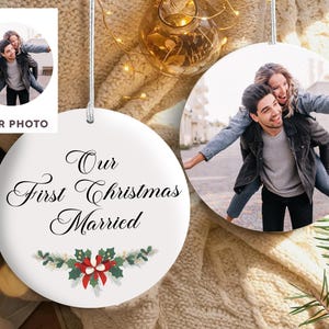 Custom photo ornament double side, Christmas photo ornament, Personalized Christmas ornament front and back image, Christmas Tree Decor Gift