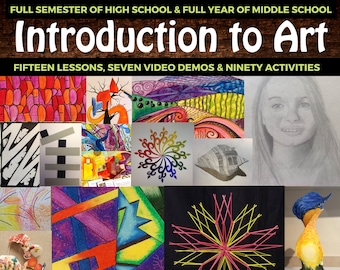 Middle School Art Curriculum, High School Art Curriculum, Introduction to Art Course, Drawing, Painting, Semester of High School Art