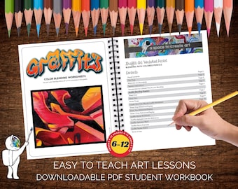 Drawing Workbook, How-to draw Graffiti Workbook, Homeschool Art Lesson, Graffiti Coloring Sheets, Graffiti Names Project