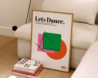 Let's Dance David Bowie Giclée Art Print // Music Lyric Print // Indie Art // A4 A3 A2