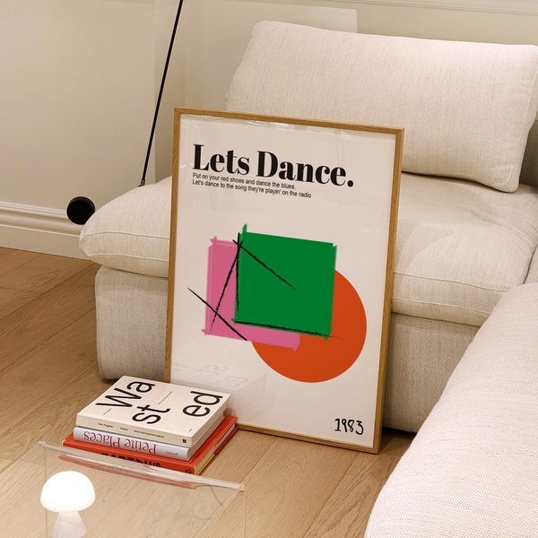 Let's Dance David Bowie Giclée Art Print // Music Lyric Print // Indie Art // A4 A3 A2