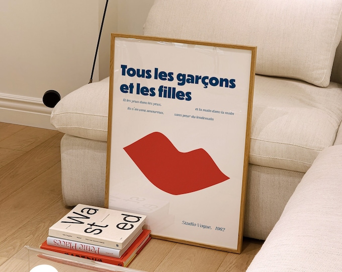 Tous Les Garçons Et Les Filles French Retro Giclée Art Print// Indie Art // A4 A3 A2