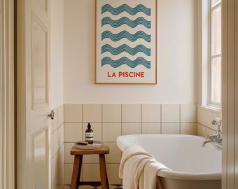 La Piscine Giclée retro Art Print // Indie Art // A4 A3 A2