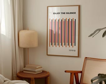 Retro Giclée Music Art Print “Enjoy The Silence" | Indie Wall Art | Playful & Nostalgic Home Decor| A4–A2 Sizes | UK Printed | Eco Packaging