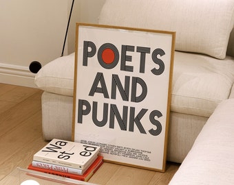 Poets And Punks Retro Abstract Giclée Art Print// Indie Art // A4 A3 A2